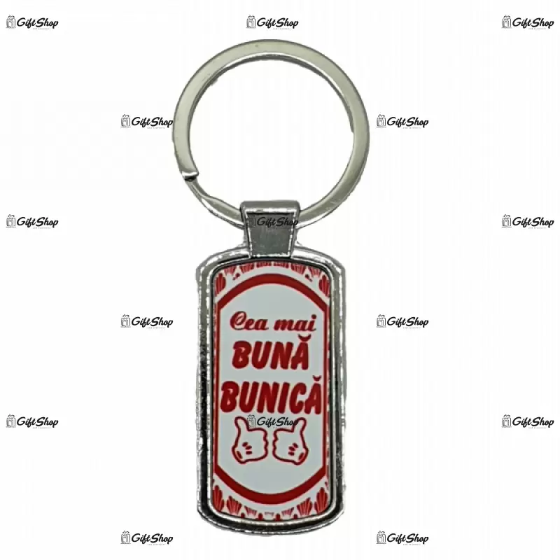 Cea mai buna bunica, breloc din metal cu mesaj